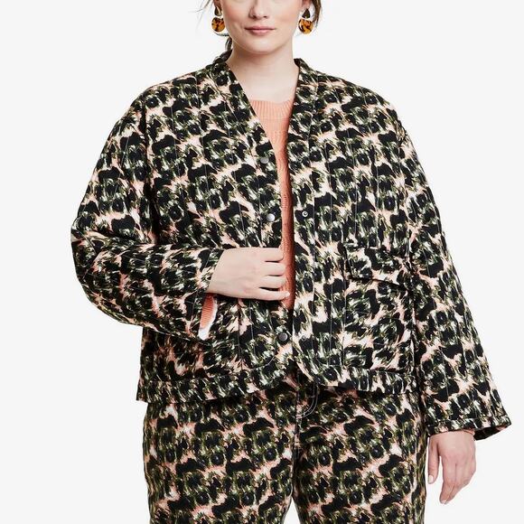 RACHEL COMEY‎ x TARGET Animal Print Cropped Quilted Jacket Black NWT Women's XXS - Picture 2 of 11